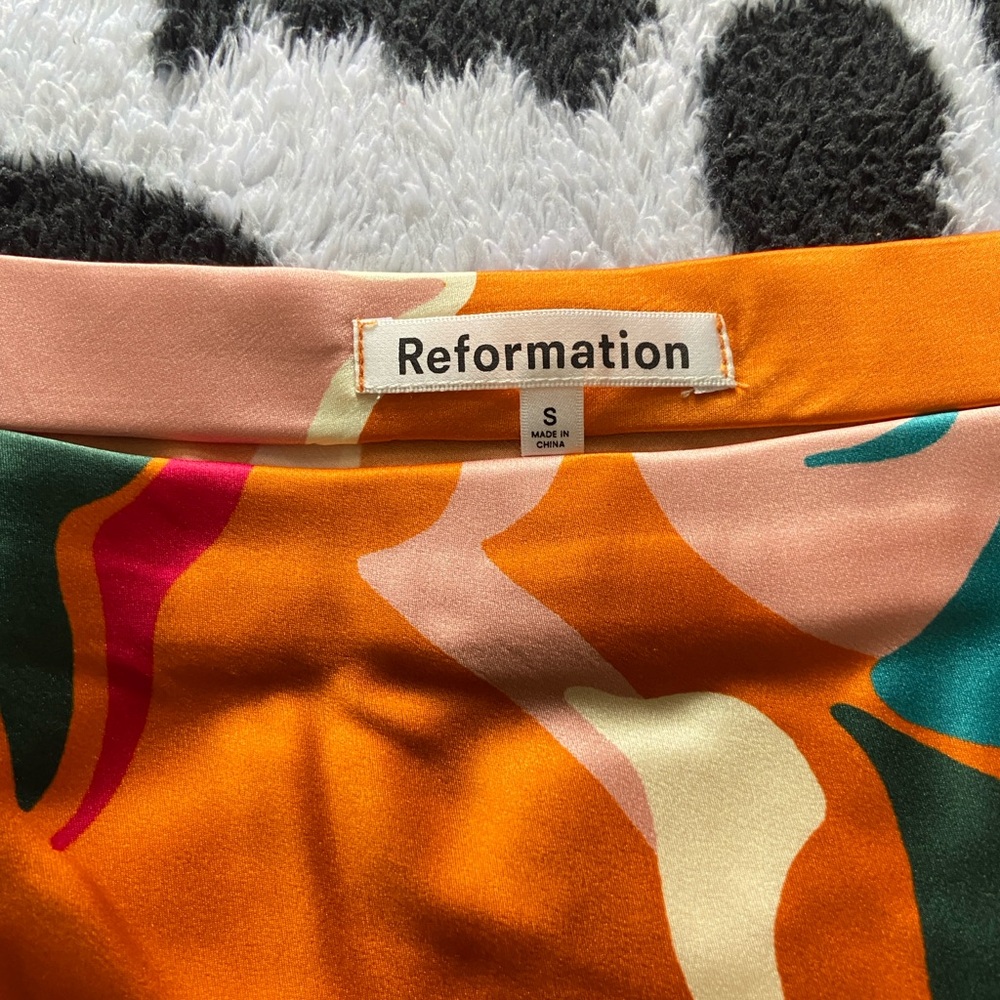 Reformation Elektra Eros Orange 100% silk set NWT - Picture 8 of 13